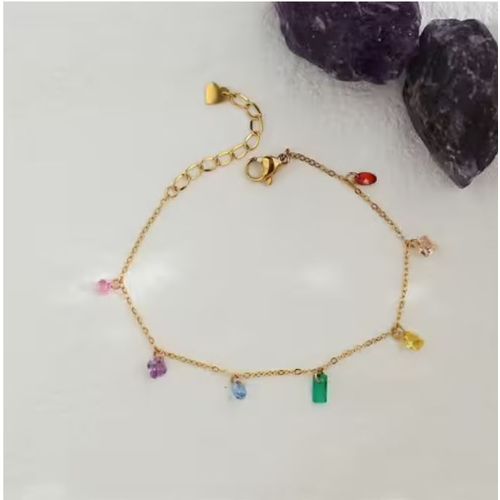 Bracelet En Cristal Vert Brillant Pour Femmes, Pendentif En Zircon, Breloques, Bijoux Exquis Pour Filles