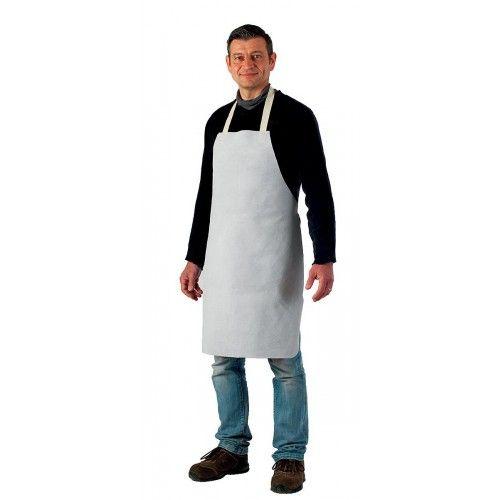 Tablier de soudeur à bavette en croûte de cuir de vachette - gris clair Coverguard