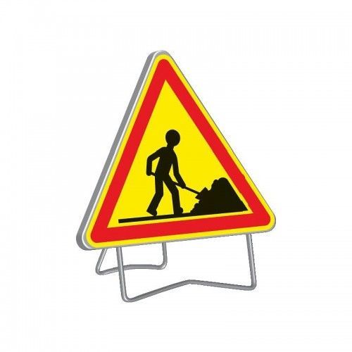 Panneau de signalisation temporaire " AK5 TRAVAILLEUR "rétroréfléchissant - 70 cm TALIAPLAST