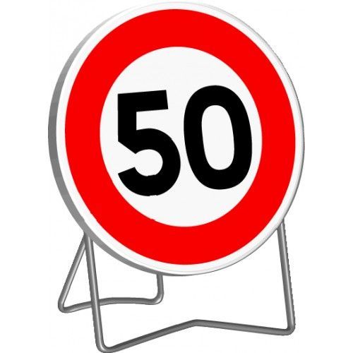 Panneau de signalisation B14 limitation "50km/h" rétroréfléchissant classe T1 - 850mm TALIAPLAST