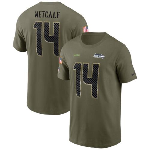 T-Shirt Nike Dk Metcalf Olive Seattle Seahawks 2022 Salute To Service Avec Nom Et Numéro Pour Homme