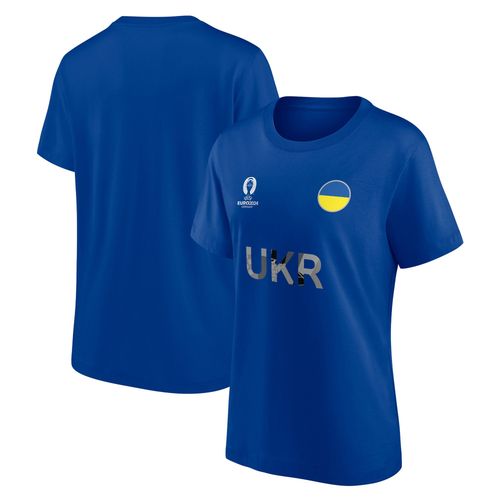 T-Shirt Uefa Euro 2024 Ukraine Drapeau National Graphique - Bleu Royal - Femme