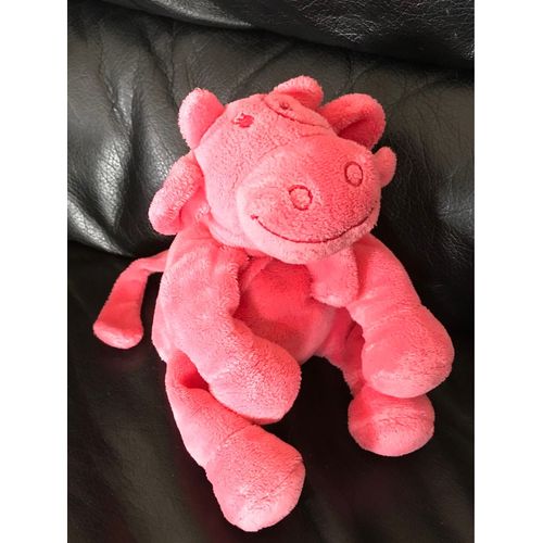 Doudou Peluche Vache Rose Noukies 22cm
