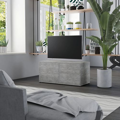 Vidaxl Meuble Tv Gris Béton 80x34x36 Cm Bois D'ingénierie