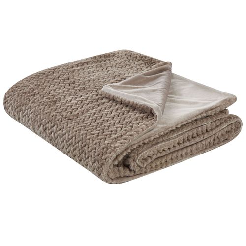 Couvre-Lits Surmi Fourrure Synthétique 200 X 220 Cm Marron Clair