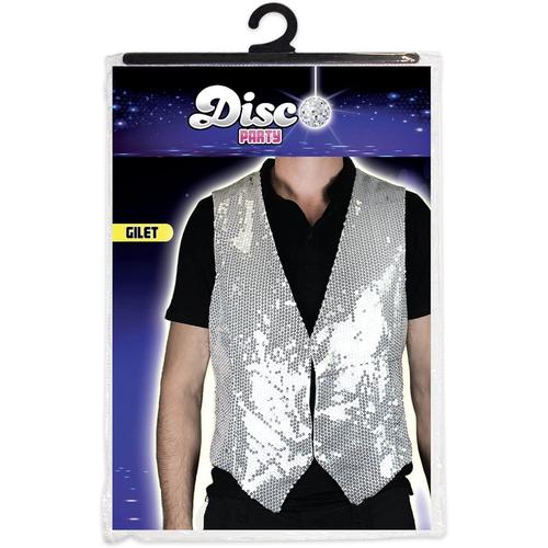 Gilet Disco Paillettes - Modèle Argent