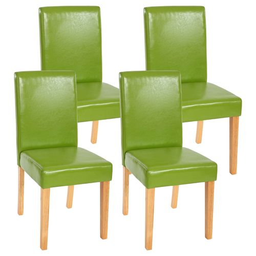 Lot De 4 Chaises De Séjour Littau   Simili-Cuir, Vert, Pieds Clairs