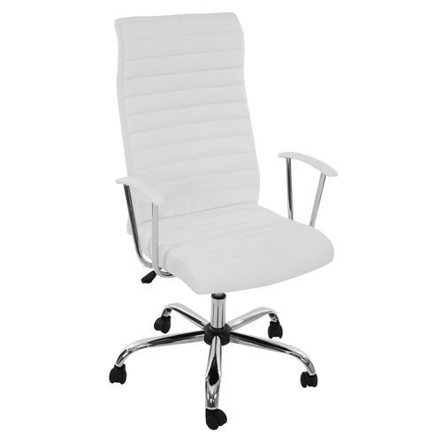 Fauteuil/Chaise De Bureau Cagliari, Ergonomique, Simili-Cuir   Blanc