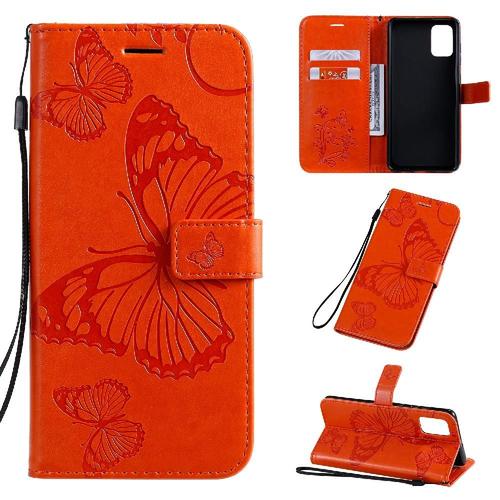 Étui Pour Samsung Galaxy A71 4g Avec Support De Fente Pour Carte Couverture Antichoc Flip Kickband Couverture Magnétique Cuir Pu - Orange