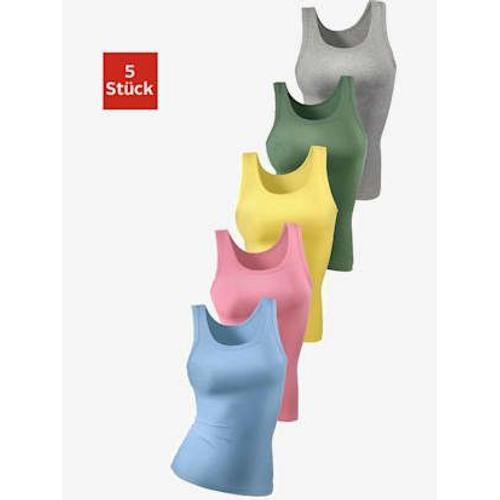 Chemise Lot De 5 Débardeurs Pratique - - Bleu Ciel, Rose, Jaune, Vert, Gris Chiné