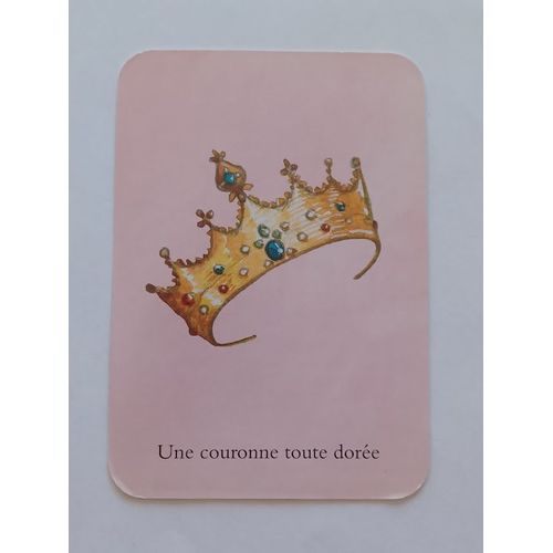Grande Carte Une Couronne Toute Dorée Sur Fond Rose Et Verso Bleu Ciel Le Jeu De La Princesse Coquette