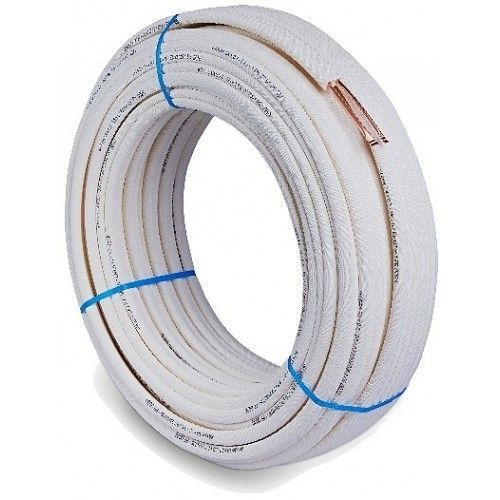 Couronne de tube cuivre cerclée CU 0,8-10 - D3/8-5/8 - isolé - blanc - 10 mètre EID