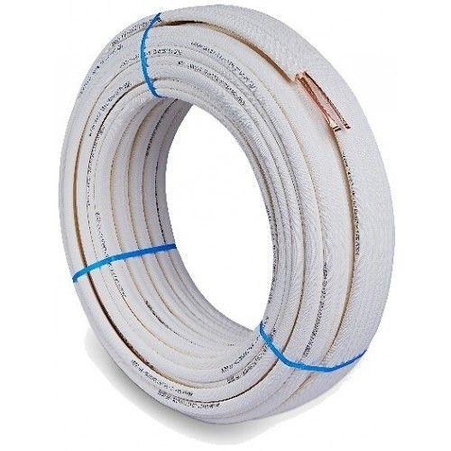 Couronne de tube cuivre cerclée CU 0,8-10 - D1/4-5/8 - isolé - blanc - 10 mètres EID