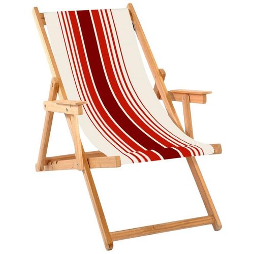 Chilienne Transat Bois D'eucalyptus Tissu 100% Coton Elvas