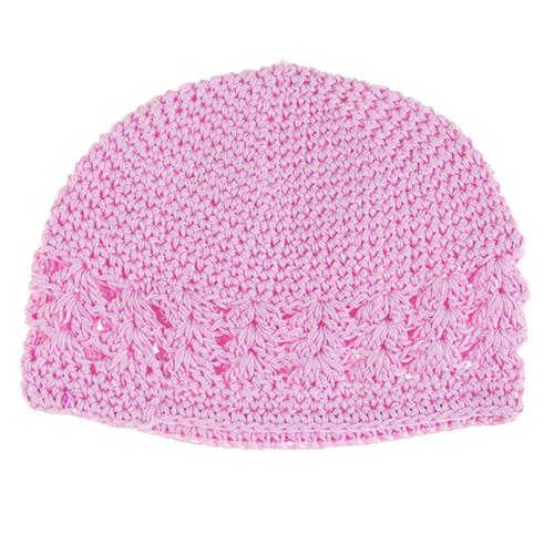 Crochet Fait Main Beanie Chapeau Bébé Tout-Petits Enfants - Rose