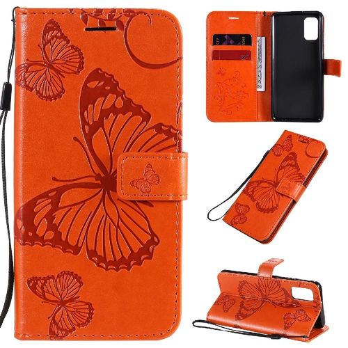Flip Étui Pour Samsung Galaxy A41 Couverture Antichoc Cuir Pu Flip Kickband Avec Support De Fente Pour Carte Couverture Magnétique - Couleur Orange