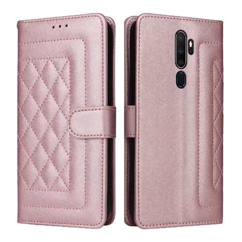 Flip Étui Pour Oppo A9 2020/A5 2020 Couverture Rabotant Portefeuille Étui En Cuir Antichoc Simple Entreprise - Couleur Or Rose