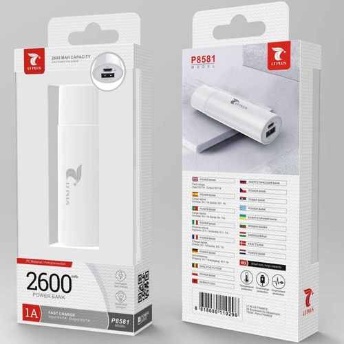 Batterie Externe Powerbank 2600 Mah Blanche Lt-Plus