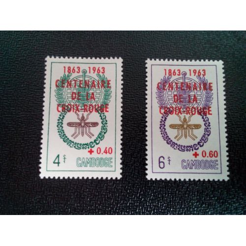 Timbre Cambodge Yt 139 - 140 Séries: Croix Rouge 1963 ( 041104 )