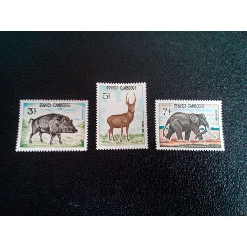 Timbre Cambodge Yt 184 A 186 Séries: Faune 1967 ( 041104 )