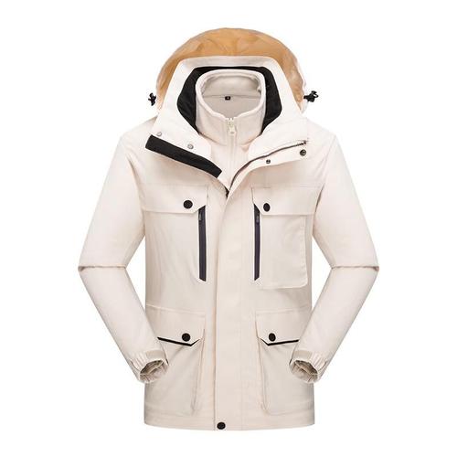 Veste Imperméable 3 En 1 Hiver Homme Exterieur Doublure Polaire Blouson À Capuche Chaud Pour Camping Randonnée