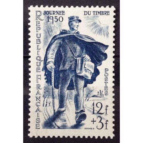 Journée Timbre 1950 - Facteur Rural Bleu 12f+3f (Impeccable N° 863) Neuf** Luxe (= Sans Trace De Charnière) - Cote 4,60 - France Année 1950 - Brn83 - N29767