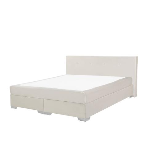 Lit Boxspring En Velours Beige 160 X 200 Cm Consul