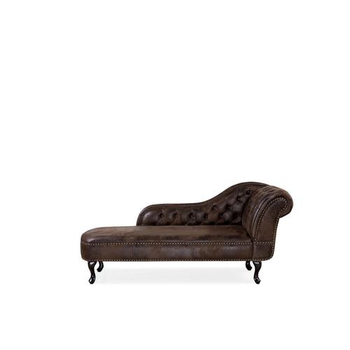 Méridienne Chesterfield Marron Côté Droit Nimes