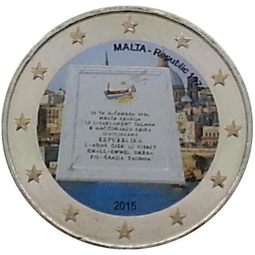 2 Euro Couleur / Malte 2015b -- Proclamation De La Republique