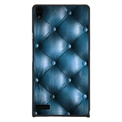 Coque Rigide Pour Huawei Ascend P6 Avec Impression Motifs Effet Capitonné Bleu