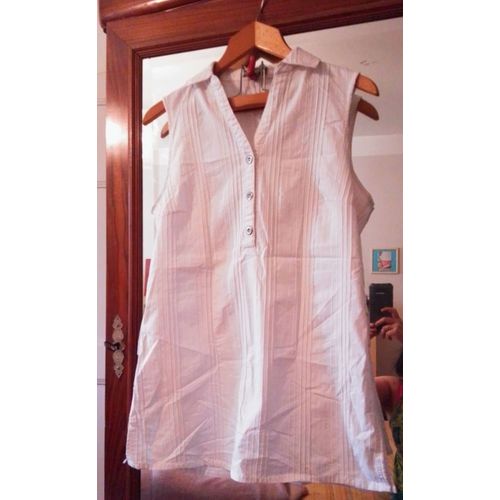 Top Blanc Haut Boutonné 44 Xxl Clara Vitti.