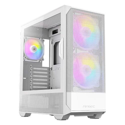 Antec NX416L - Mid tower - ATX - panneau latéral fenêtré (verre trempé) - pas d'alimentation - blanc - USB/Audio