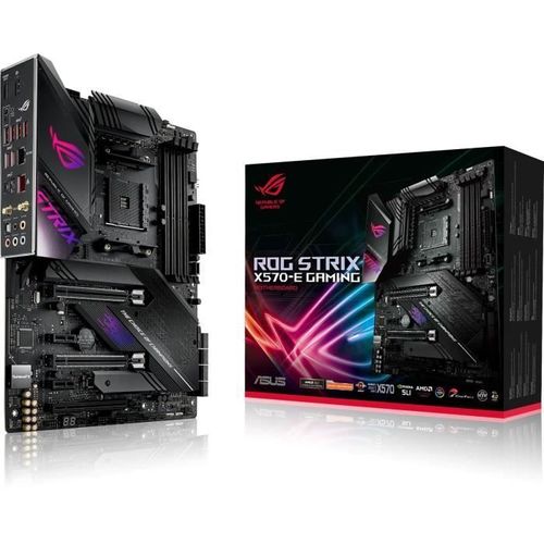 ASUS ROG Strix X570-E Gaming - Carte-mère - ATX - Socket AM4 - AMD X570 Chipset - USB-C Gen2, USB 3.2 Gen 1, USB 3.2 Gen 2 - Bluetooth, Gigabit LAN, 2.5 Gigabit LAN, Wi-Fi 6 - carte graphique...