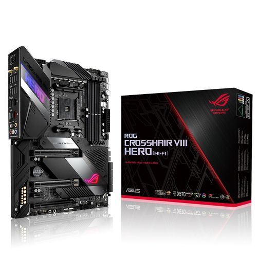 ASUS ROG Crosshair VIII Hero (WI-FI) - Carte-mère - ATX - Socket AM4 - AMD X570 Chipset - USB-C Gen2, USB 3.2 Gen 1, USB 3.2 Gen 2 - Bluetooth, Gigabit LAN, 2.5 Gigabit LAN, Wi-Fi 6 - audio HD (8...