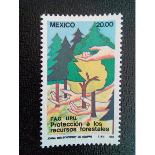 Timbre Mexique Yt 1045 Protection Des Ressources Forestières Fao-Upu 1984 ( 051104 )