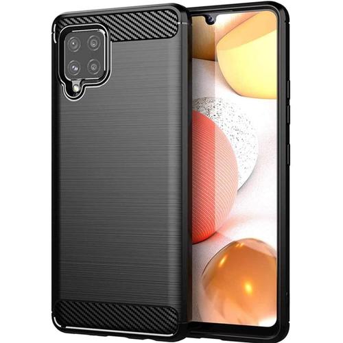 Samsung Galaxy A42 5g Housse Etui Coque De Protection Fibre De Carbone [Noir]