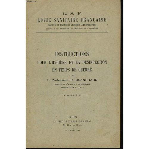 Instructions Pour L Hygiene Et La Desinfection En Temps De Guerre.