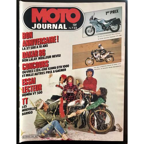 Moto Journal N°732 Yamaha 500xt 10 Ans / Honda Vt500 / Barigo 86 / Trikes 250 Yam Kawa