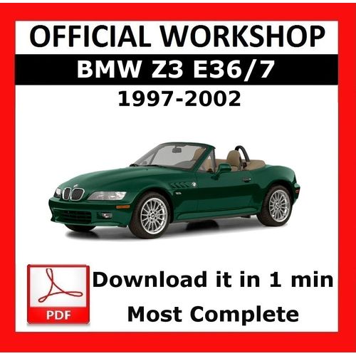 Cdrom Officiel Workshop Manual Service De Réparation Bmw Série Z3 E36/7 1997 - 2002 Cahier Technique