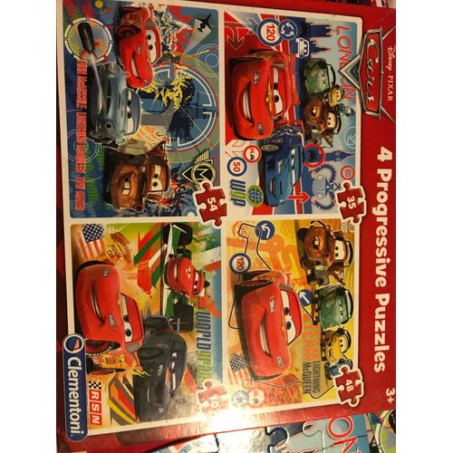 4 Progressive Puzzles Cars Disney Pixar - Plus De 3 Ans - 35, 48, 54 & 70 Pièces