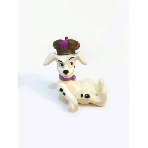 Les 101 Dalmatiens Chien Noir & Blanc Assis Chapeau De Roi Figurine Disney Mac Donalds Années 1990 - 8 Cm Environ. Les Bras Et La Tête Tournent