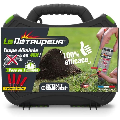 LE DÉTAUPEUR Kit Complet Valisette + 4 Recharges Piège Anti Taupes et Rats Taupiers