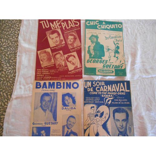 Lot De 4 Partitions Georges Guetary
