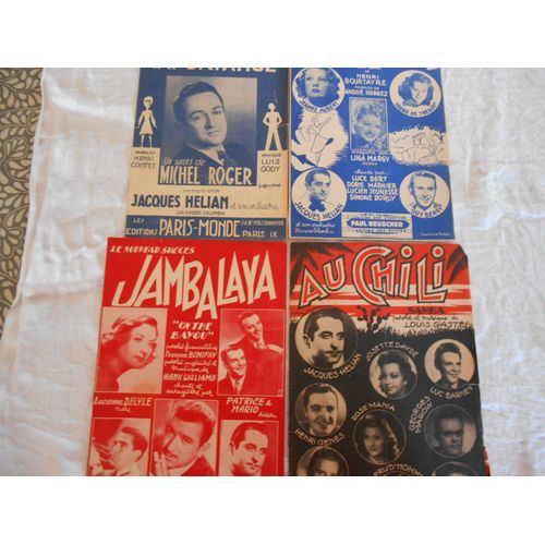 Lot De 4 Partitions De Jacques Helian