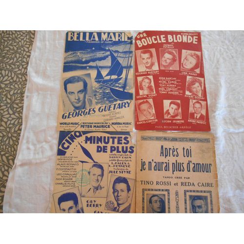 Lot De 4 Partitions Georges Guetary