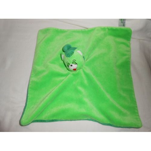 Mamsi Doudou Couverture Lange Plat Carre Vert Chat Qui Dort Trostisar
