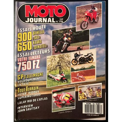 Moto Journal N°798 Benelli 900 Sei - Kawa 650 Dinatel -Essai Lecteurs 750 Yam Fz - Gp Allemagne