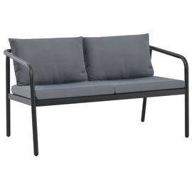 Vidaxl Canapé De Jardin À 2 Places Avec Coussins Gris Aluminium