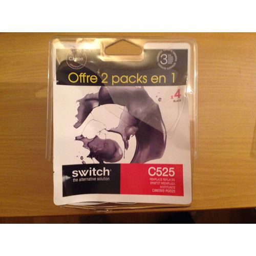 Lot de 4 Cartouches Switch c525 Noires