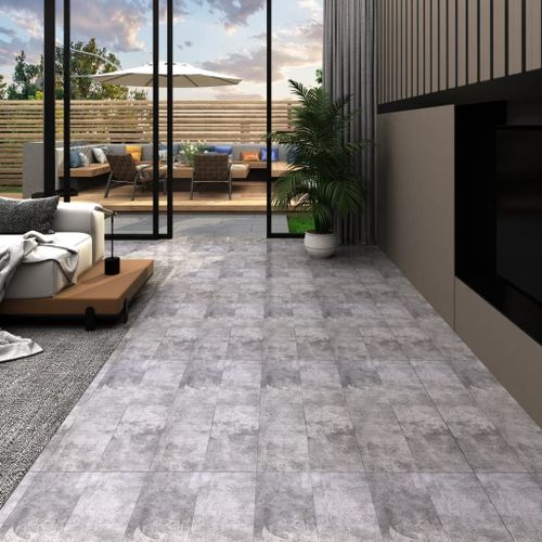 vidaXL Planches de plancher PVC 5,26 m2 2 mm Marron ciment